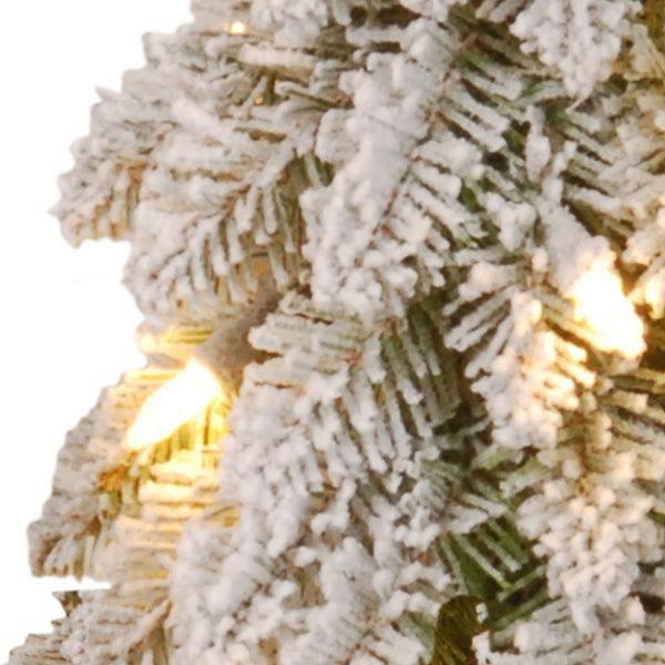 National Tree Company 2 Ft. Pre-Lit Snowy Downswept Forest Tree With Clear Lights
