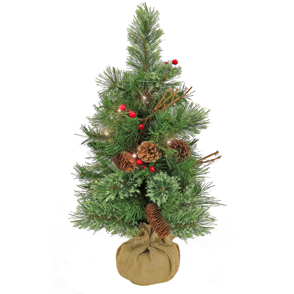 national tree company 24 in. Pre-Lit Glistening Pine Tree with Warm White LED Lights