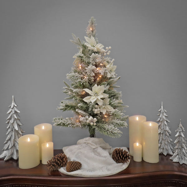 National Tree Company 3 Ft. Pre-Lit Frosted Colonial Slim Tree With Clear Lights