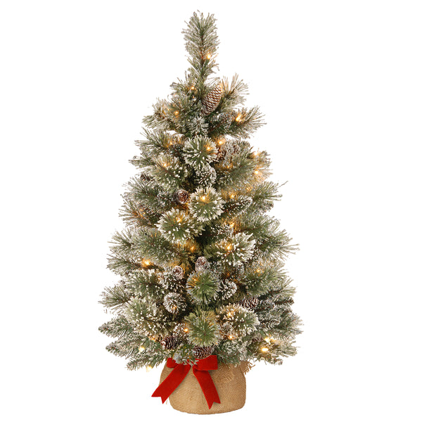 national tree company 3 ft. Pre-Lit Glittery Bristle Tree with LED Lights
