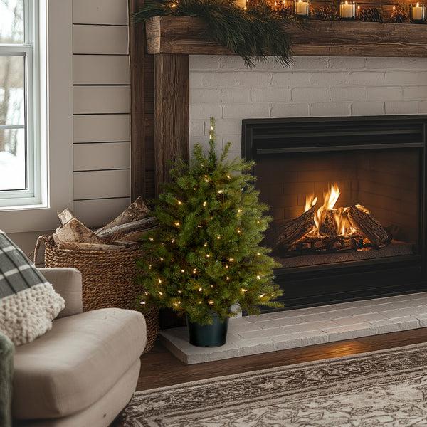 National Tree Company 3 Ft. Pre-Lit Hampton Spruce Tree With Clear Lights