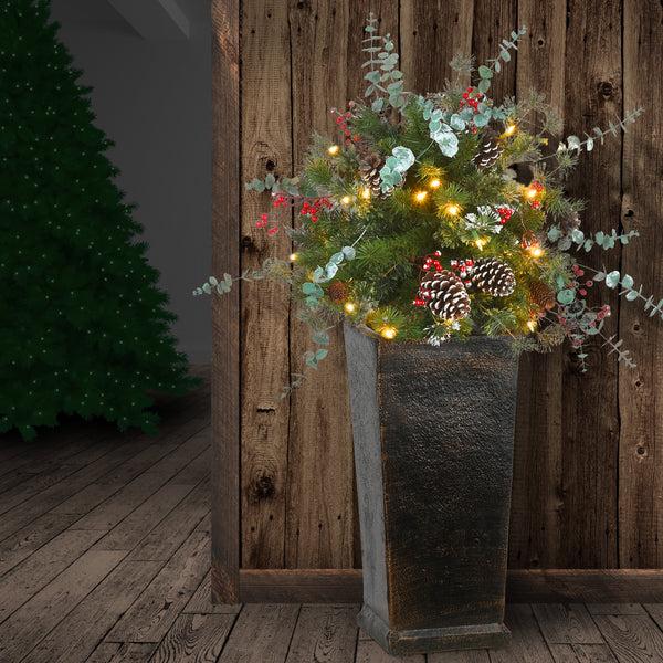 National Tree Company 3 Ft. Pre-Lit Meadow Basin Tree With LED Lights