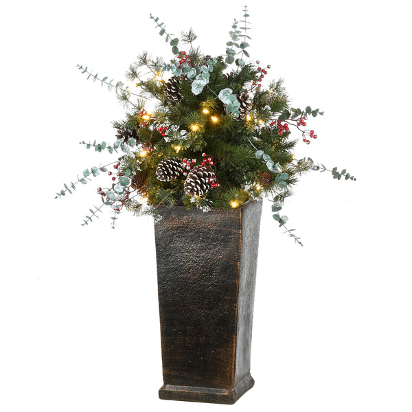 national tree company 3 ft. Pre-Lit Meadow Basin Tree with LED Lights