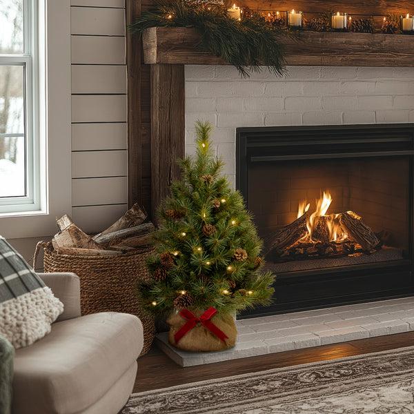National Tree Company 3 Ft.Pre-Lit Pine Cone Tree With LED Lights