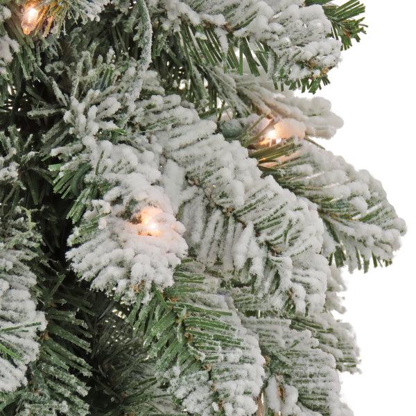 National Tree Company 3 Ft. Pre-Lit Snowy Downswept Forestree Tree With Clear Lights
