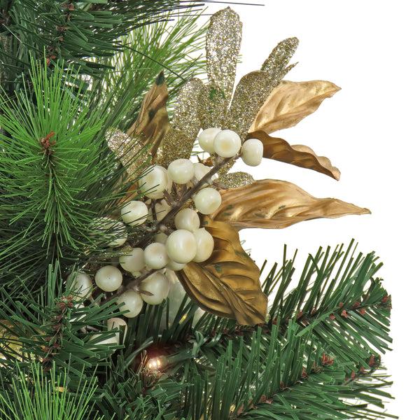 National Tree Company 3 Ft. Pre-Lit Yuletide Glam Tree With Warm White LED Lights