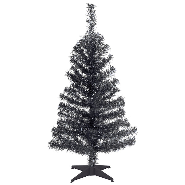 national tree company 3 ft. Tinsel Collection Black Tree