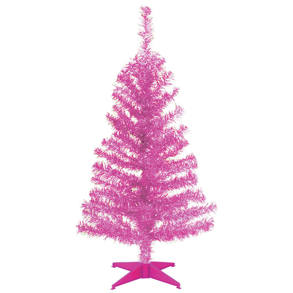national tree company 3 ft. Tinsel Collection Magenta Pink Tree