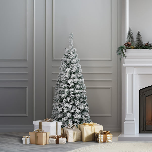 National Tree Company 4.5 Ft. Acacia Pencil Slim Flocked Tree