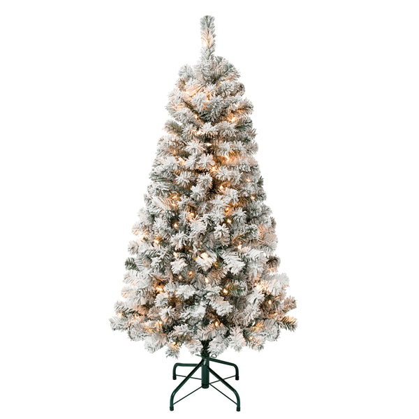 national tree company 4.5 ft. Pre-Lit Acacia Flocked Tree with Clear Lights