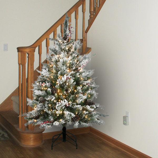 National Tree Company 4.5 Ft. Pre-Lit Snowy Bedford Pine Tree With Clear Lights