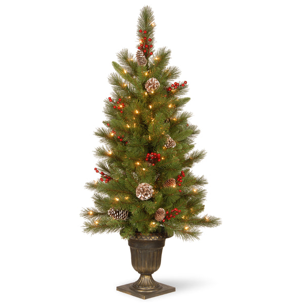 national tree company 4 ft. Pre-Lit Bristle Berry Tree with Clear Lights