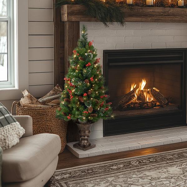 National Tree Company 4 Ft. Pre-Lit Crestwood Spruce Tree With Clear Lights