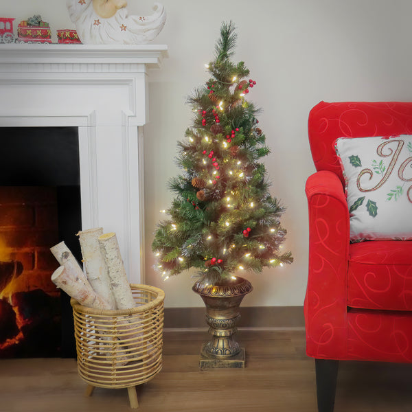 National Tree Company 4 Ft. Pre-Lit Crestwood Spruce Tree With Warm White LED Lights