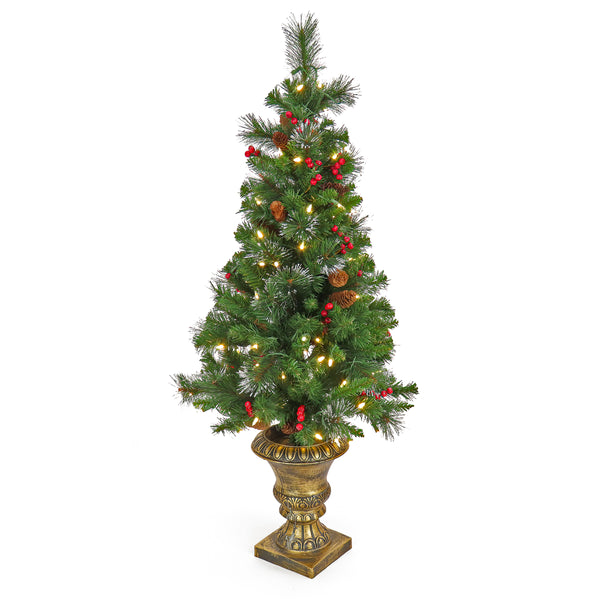 national tree company 4 ft. Pre-Lit Crestwood Spruce Tree with Warm White LED Lights