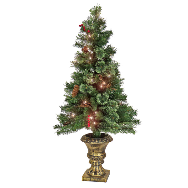 national tree company 4 ft. Pre-Lit Glistening Pine Tree with Clear Lights