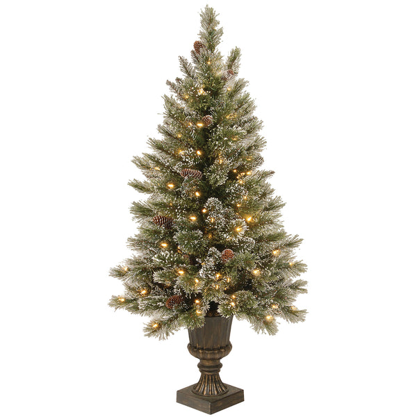 national tree company 4 ft. Pre-Lit Glittery Bristle Tree with Clear Lights