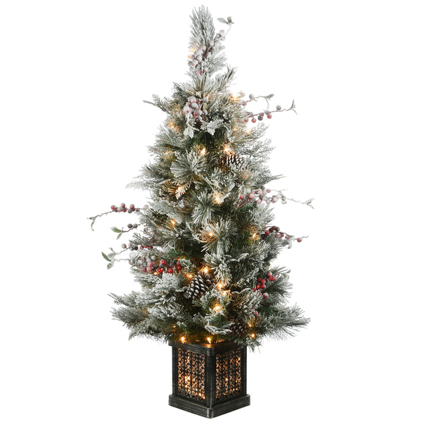 national tree company 4 ft. Pre-Lit Snowy Bedford Pine Tree with Clear Lights