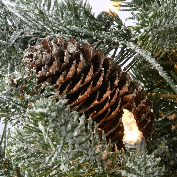 National Tree Company 4 Ft. Pre-Lit Snowy Morgan Spruce Tree With Clear Lights