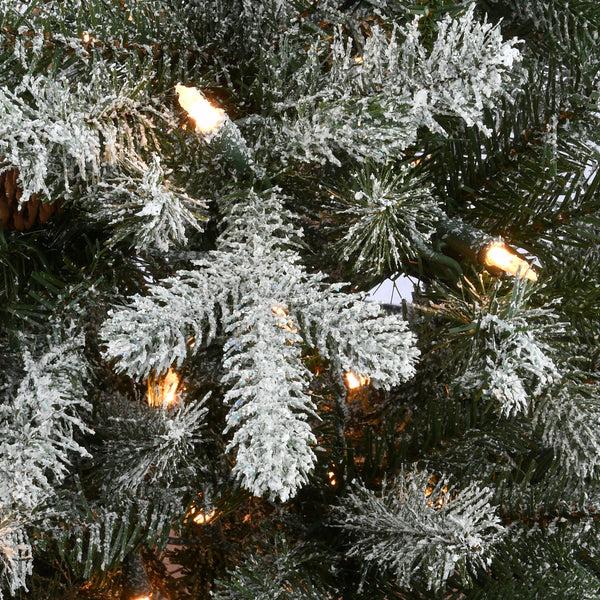 National Tree Company 4 Ft. Pre-Lit Snowy Morgan Spruce Tree With Clear Lights
