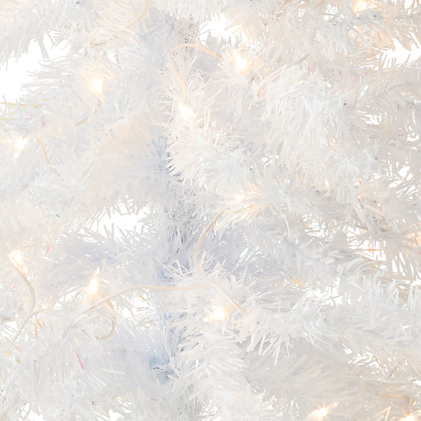 National Tree Company 4 Ft. Pre-Lit Tinsel Collection White Iridescent Tree With Clear Lights