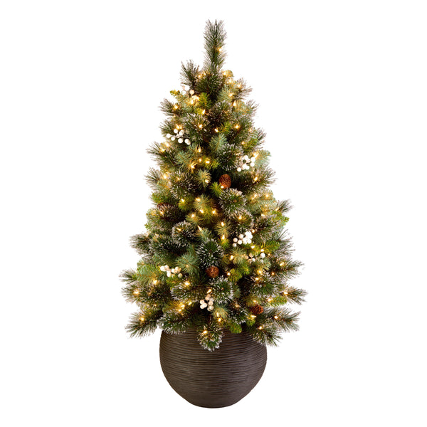 national tree company 4ft. Glittery Crestwood Spruce Entrance Tree with Clear Lights