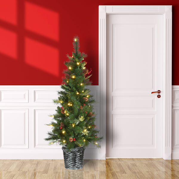 National Tree Company 5 Ft. Pre-Lit Buzzard Pine Slim Tree With LED Lights