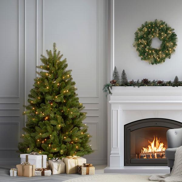 National Tree Company 5 Ft. Pre-Lit Newberry Spruce Tree With Dual Color LED Lights
