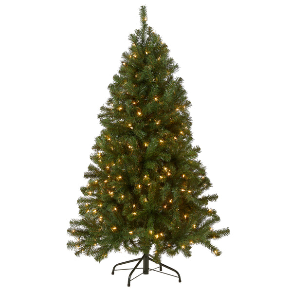 national tree company 5 ft. Pre-Lit North Valley Spruce Tree with Clear Lights