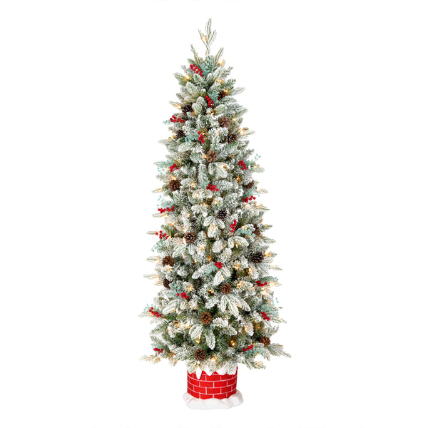 National Tree Company 5 Ft. Pre-Lit Snowberry Pine Half Tree With Clear Lights