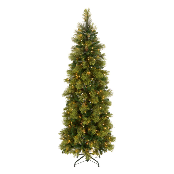 national tree company 6.5 ft. Pre-Lit Carolina Pine Slim Tree with Clear Lights