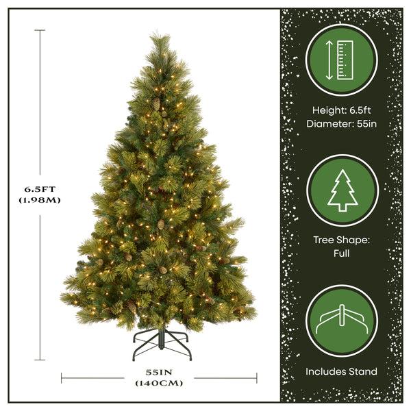National Tree Company 6.5 Ft. Pre-Lit Carolina Pine Tree With Clear Lights