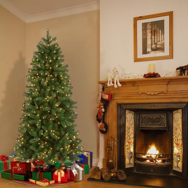 National Tree Company 6.5 Ft. Pre-Lit Downswept Douglas Fir Slim Tree With Clear Lights
