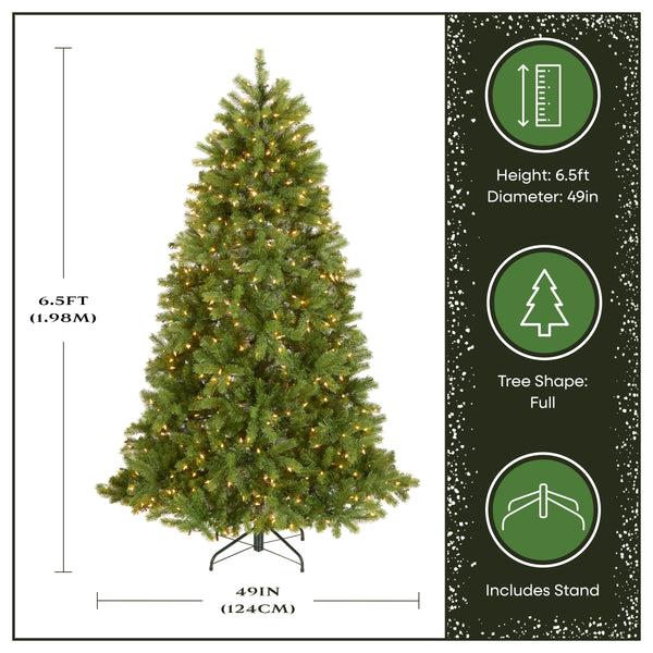 National Tree Company 6.5 Ft. Pre-Lit Downswept Douglas Fir Tree With Clear Lights