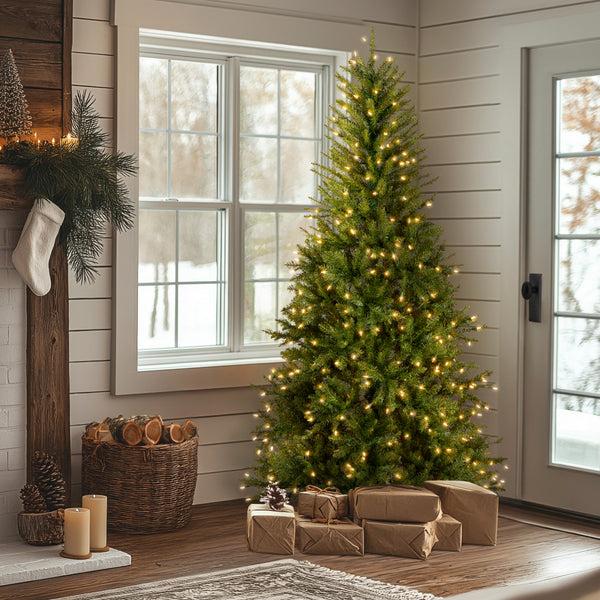 National Tree Company 6.5 Ft. Pre-Lit Dunhill Fir Slim Tree With Clear Lights