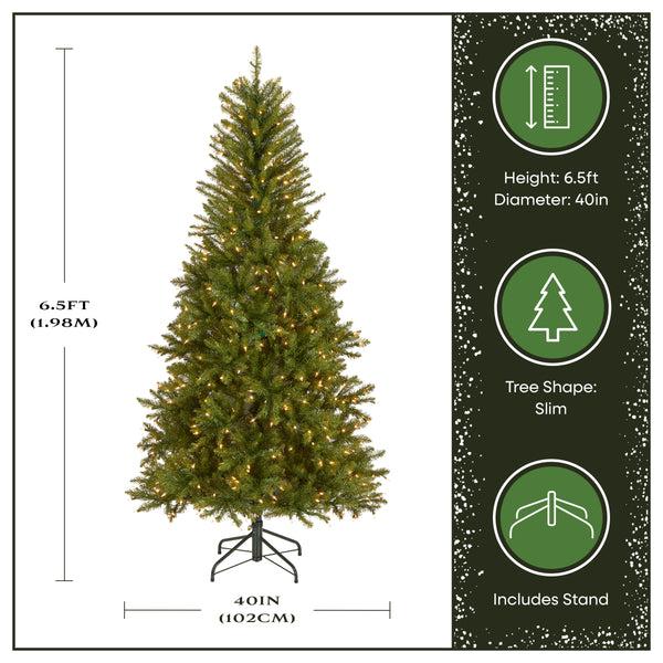 National Tree Company 6.5 Ft. Pre-Lit Dunhill Fir Slim Tree With Clear Lights