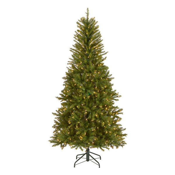 national tree company 6.5 ft. Pre-Lit Dunhill Fir Slim Tree with Clear Lights