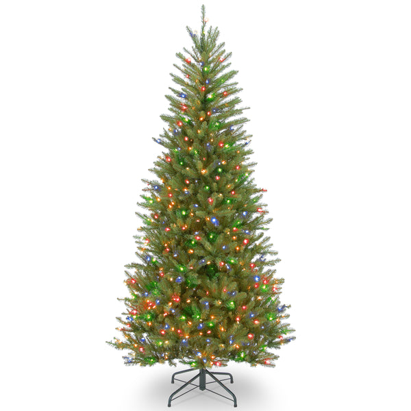 national tree company 6.5 ft. Pre-Lit Dunhill Fir Slim Tree with Multicolor Lights