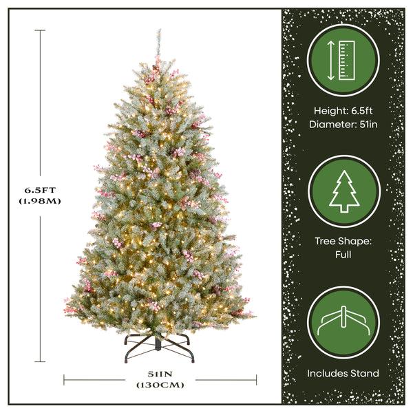 National Tree Company 6.5 Ft. Pre-Lit Dunhill Fir Snowy Tree With Clear Lights