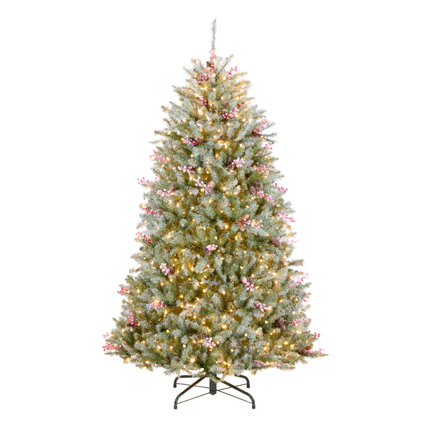 national tree company 6.5 ft. Pre-Lit Dunhill Fir Snowy Tree with Clear Lights
