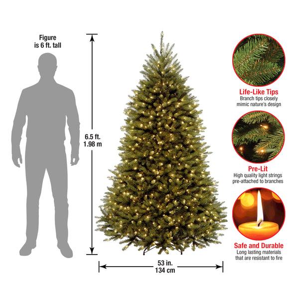 National Tree Company 6.5 Ft. Pre-Lit Dunhill Fir Tree With PowerConnect Clear Lights