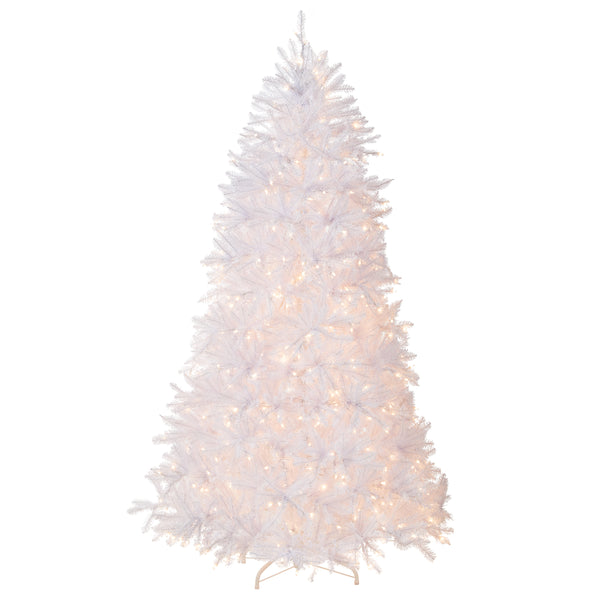 national tree company 6.5 ft. Pre-Lit Dunhill Fir White Tree with Clear Lights