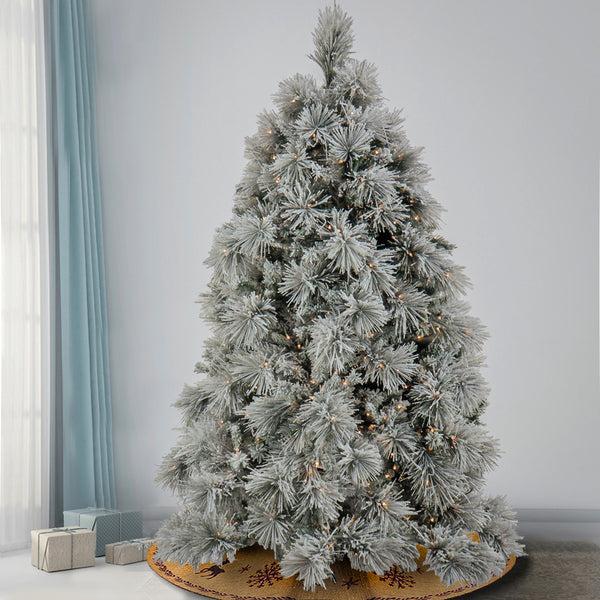 National Tree Company 6.5 Ft. Pre-Lit Flocked Bavarian Pine Tree