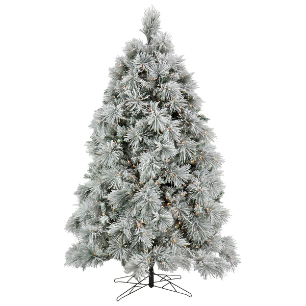 national tree company 6.5 ft. Pre-Lit Flocked Bavarian Pine Tree