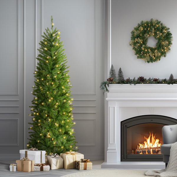 National Tree Company 6.5 Ft. Pre-Lit Kingswood Fir Pencil Tree With Clear Lights