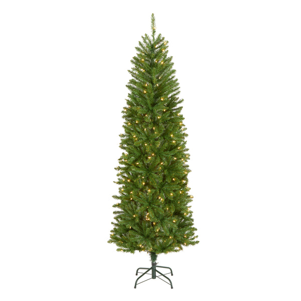 national tree company 6.5 ft. Pre-Lit Kingswood Fir Pencil Tree with Clear Lights