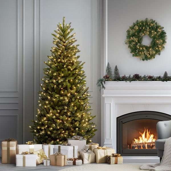 National Tree Company 6.5 Ft. Pre-Lit Natural Fraser Fir Slim Tree With Clear Lights
