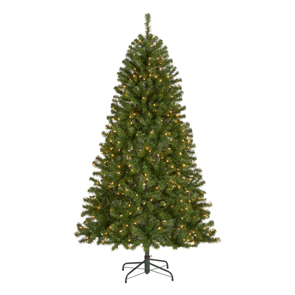 national tree company 6.5 ft. Pre-Lit North Valley Spruce Tree with Clear Lights