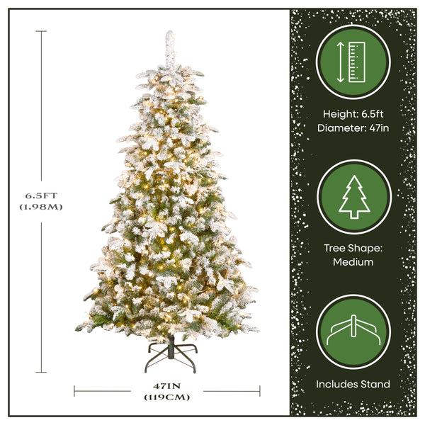National Tree Company 6.5 Ft. Pre-Lit Snowy Everest Fir Medium Tree With Clear Lights
