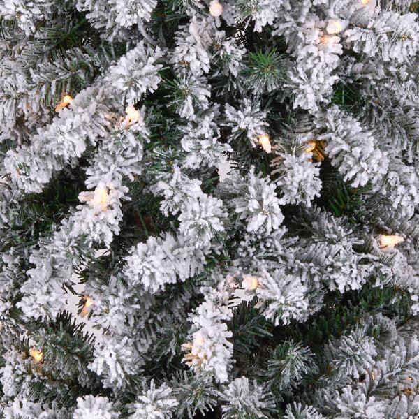 National Tree Company 6.5 Ft. Pre-Lit Snowy Grand Alpine Pencil Slim Tree With Clear Lights